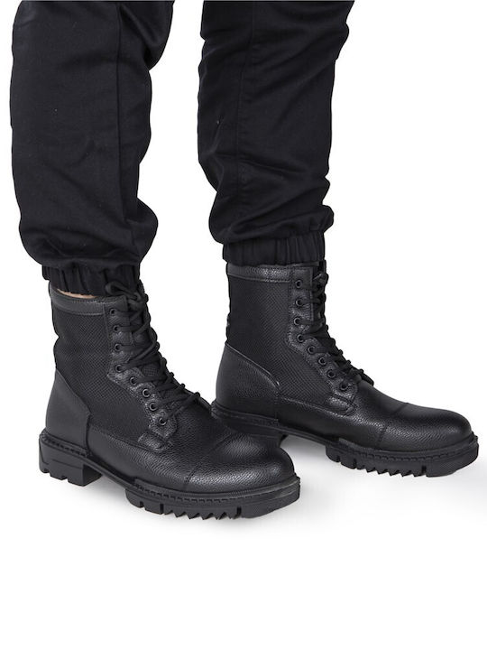 Leder Schwarz Herrenstiefel