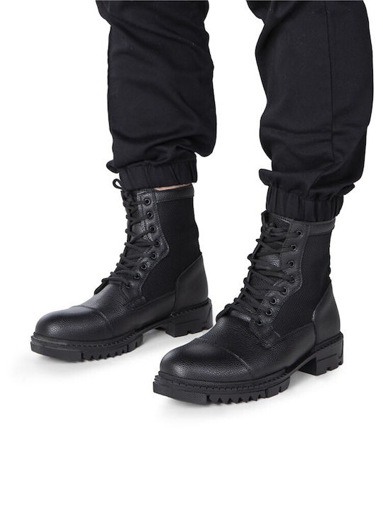 Leder Schwarz Herrenstiefel