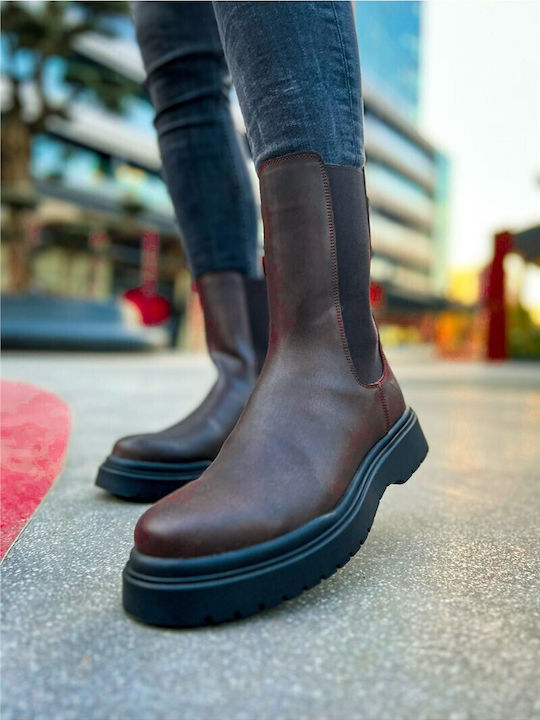 Leder Braun Chelsea Stiefeletten