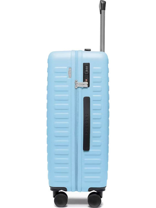 Puccini Munich Mittlerer Hartschalenkoffer Blau mit 4 Rädern