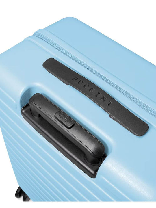 Puccini Munich Mittlerer Hartschalenkoffer Blau mit 4 Rädern