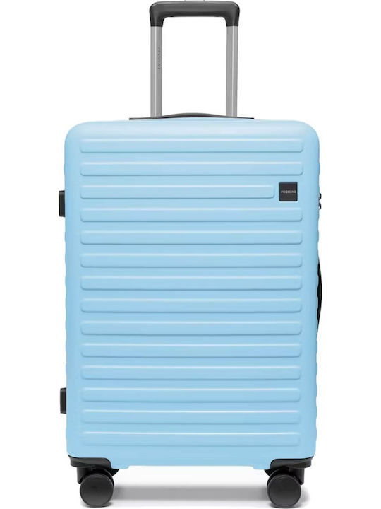 Puccini Munich Mittlerer Hartschalenkoffer Blau mit 4 Rädern