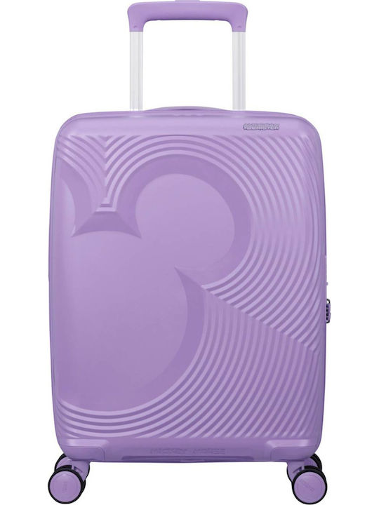 American Tourister Mickey Kids Cabin Hard Suitcase Soft Lilac with 4 Wheels Height 55cm