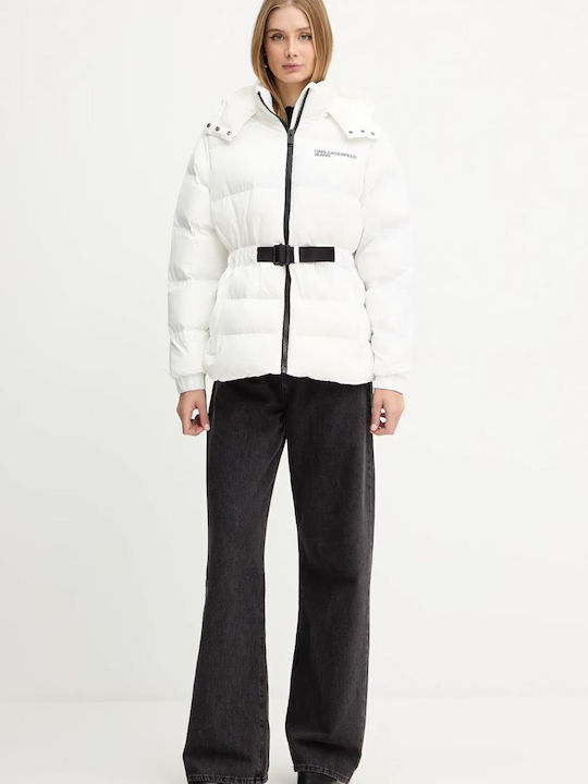 Damen Puffer Jacke für Winter White
