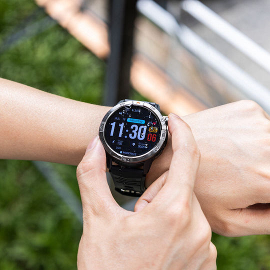 AGM Legion Pro Αδιάβροχο Smartwatch με Παλμογράφο (Μαύρο)