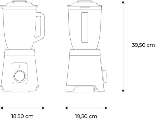 Aiwa Blender With Glass Jug 1.5 L 1500W Black