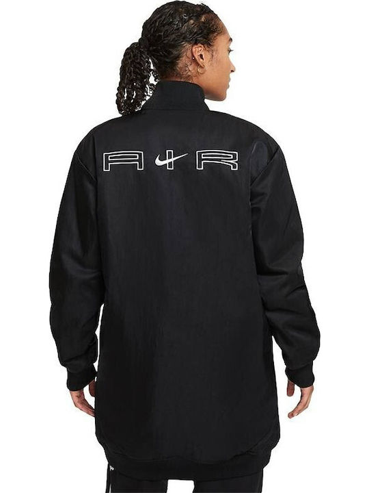 Lang Damen Bomberjacke Schwarz
