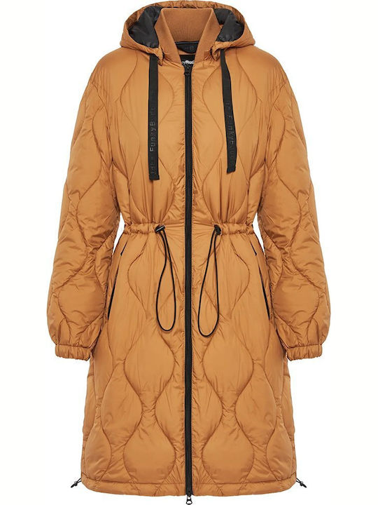 Kurz Damen Puffer Jacke für Winter Braun