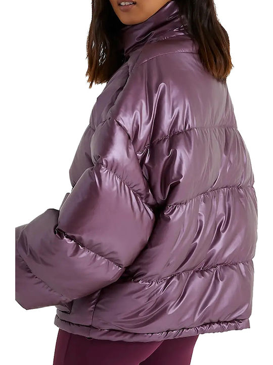 Vesuvio Women's Short Puffer Jacket for Winter Purple