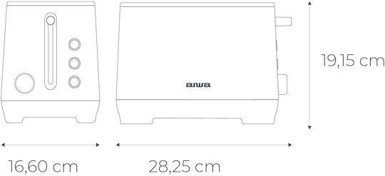Aiwa Kotan Toaster 2 Slots 1000W Gray