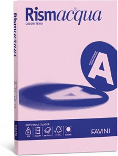 Favini 200 Φύλλα Rismacqua 140g/m2 Μωβ 10 21x29,7 A4