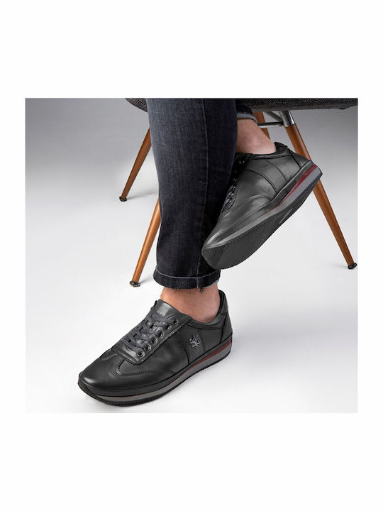Leder Herren Freizeitschuhe Schwarz