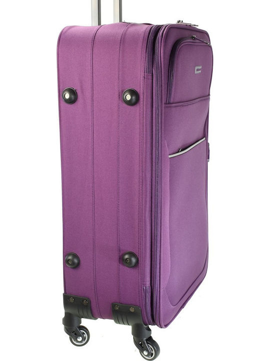 Diplomat Koffer-Set Die Reisesammlung Stoff Lila Maximale Höhe 66cm mit 4 Räder Set 2 Stück