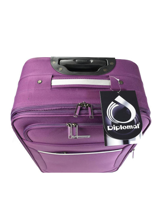 Diplomat Koffer-Set Die Reisesammlung Stoff Lila Maximale Höhe 66cm mit 4 Räder Set 2 Stück