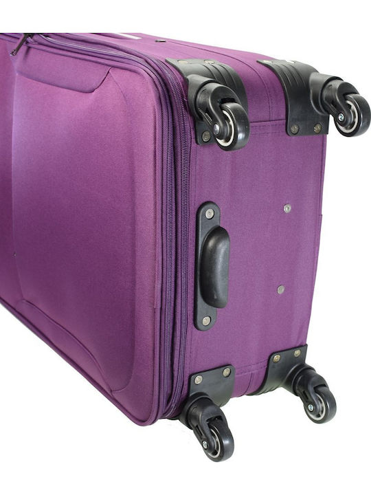 Diplomat Koffer-Set Die Reisesammlung Stoff Lila Maximale Höhe 66cm mit 4 Räder Set 2 Stück
