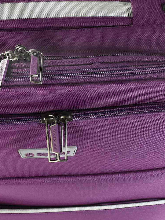 Diplomat Large Travel Collection Large Fabric Purple Suitcase With 4 Wheels Height 76cm