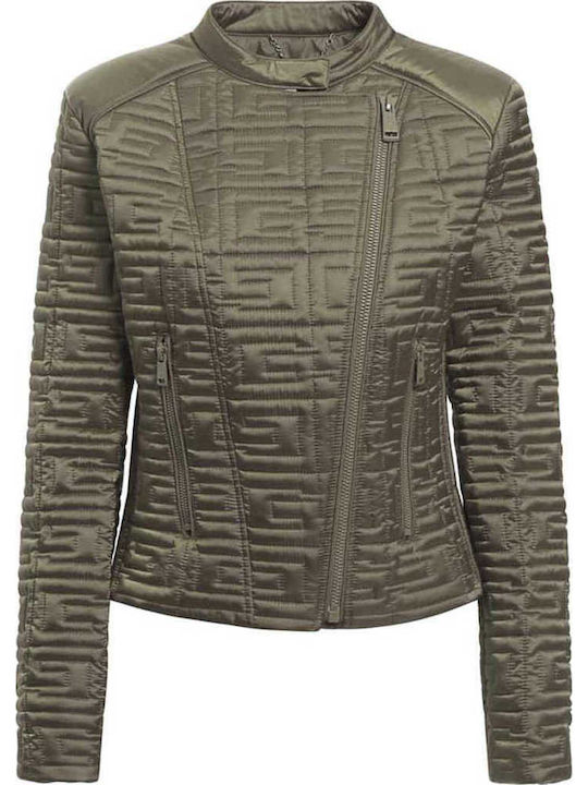 Women's Short Lifestyle Jacket for Winter Khaki