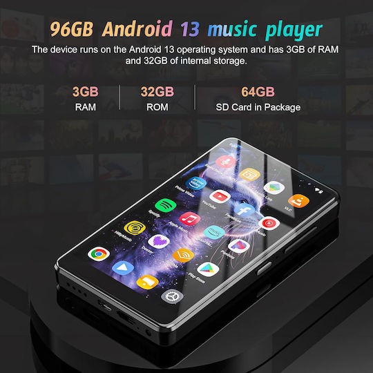 Ahenod G15 MP3 Player (96GB) με IPS Οθόνη Αφής 5" Μωβ
