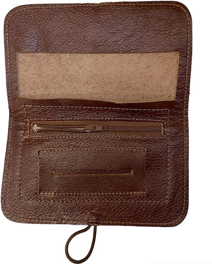 Tobacco Pouch Leather With Snap Closure Brown