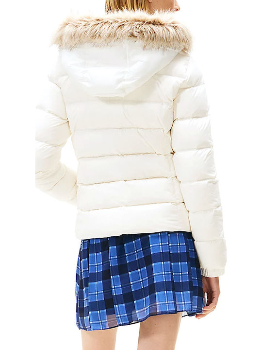 Γυναικείο Puffer Μπουφάν για Χειμώνα Ecru, Μπεζ