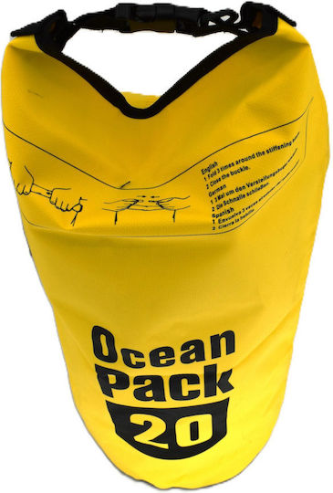 Ocean Pack Waterproof Shoulder and Handbag 20L Yellow