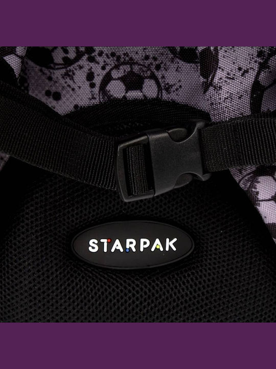 Starpak Σχολική Τσάντα Πλάτης Γυμνασίου - Λυκείου Γκρι με Θήκη για Παγούρι