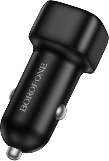 Borofone Auto-Ladegerät 38W Schnellladung mit Anschlüssen: 1xUSB 1xType-C mit Kabel Typ-C,TC-TC Weiß Farbe