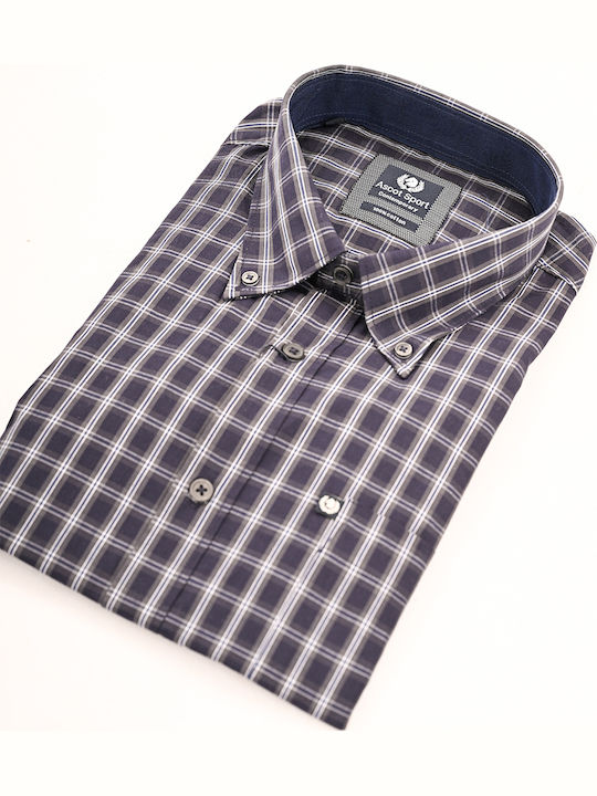 Langärmlig Baumwolle Hemd Dark Blue