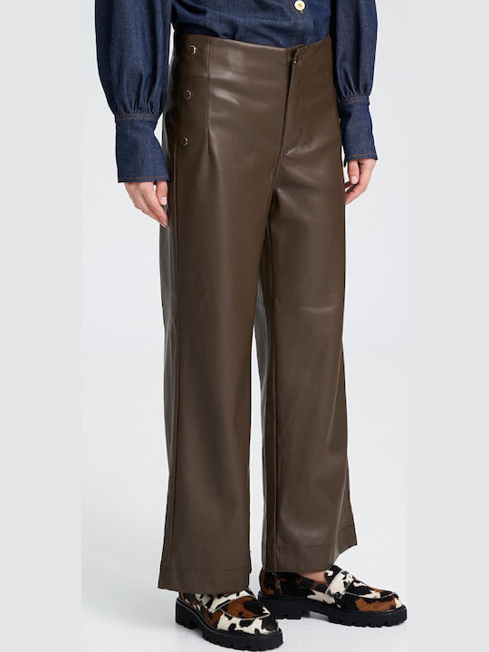 C. Manolo Women's Fabric Trousers Brown C. Manolo Women's Fabric Trousers Brown