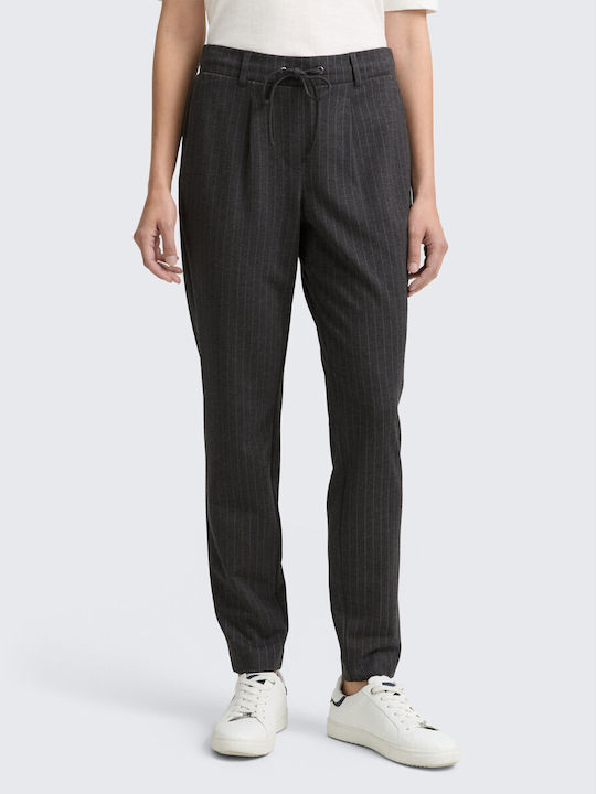 Women's Fabric Trousers Loose Fit Gray