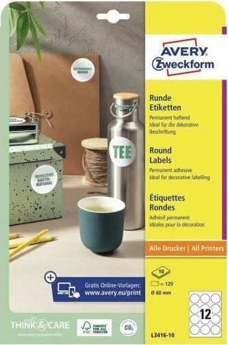 Avery Craft Labels 10pcs in White Color