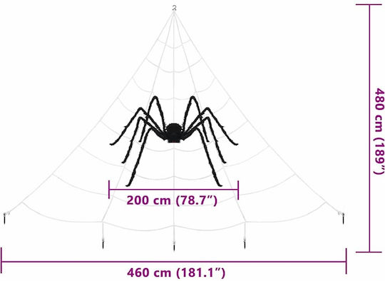 Vidaxl Spider 2 Pcs Black White 200 Cm Polyester