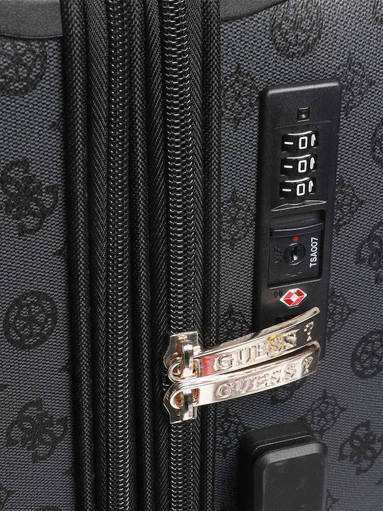 Guess Wilder Medium Hard Suitcase Black With 4 Wheels Height 64cm