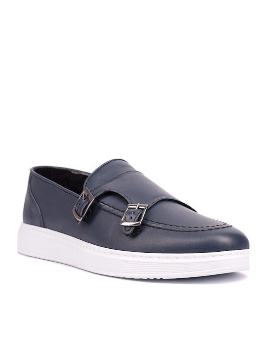 Leder Herren Mokassins in Blau Farbe
