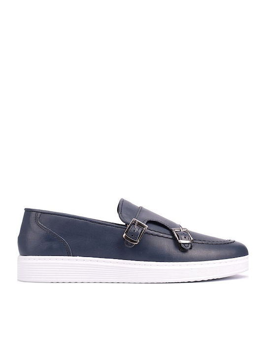 Leder Herren Mokassins in Blau Farbe