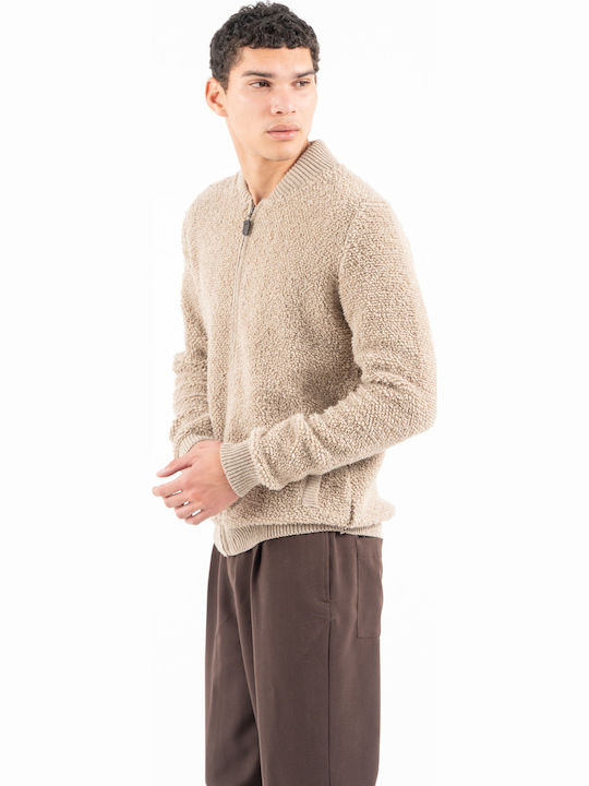 Men's Knitted Cardigan Beige