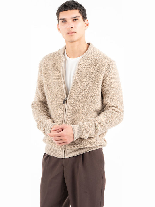 Men's Knitted Cardigan Beige