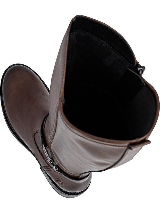 Leder Damenstiefel Braun