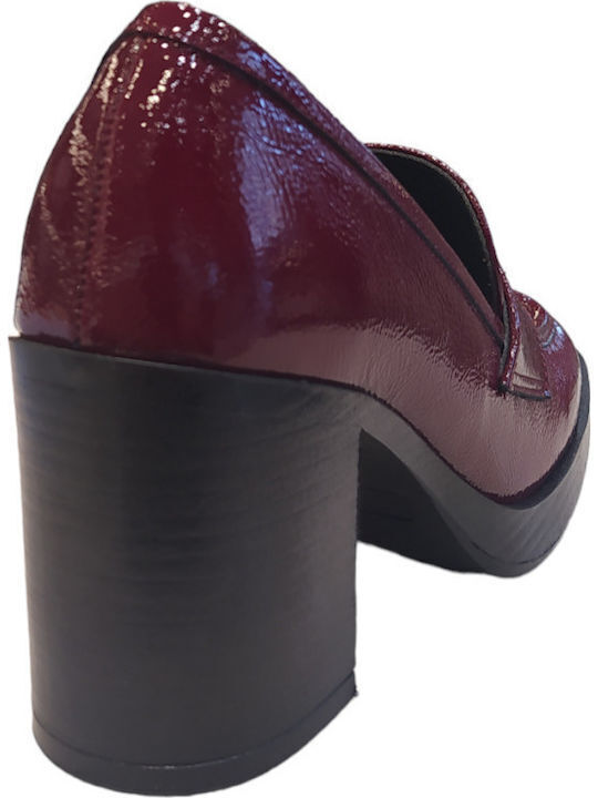 Pantofi cu toc Burgundy