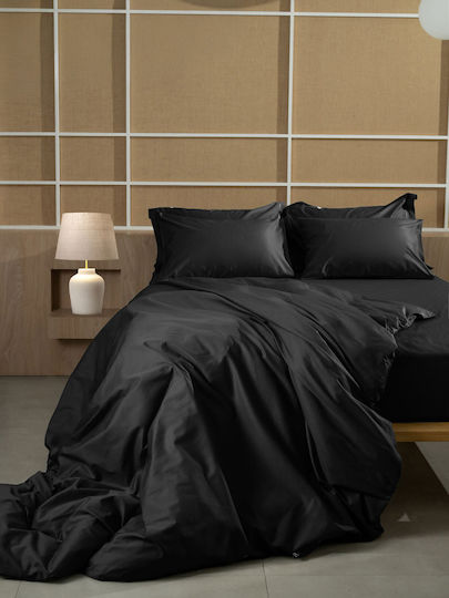 Sunshine Σετ Μαξιλαροθήκες Oxford Black 50x70εκ.