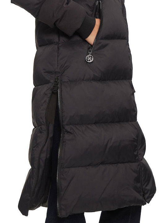 Women's Long Lifestyle Jacket for Winter Black