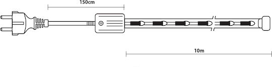 Φωτοσωλήναс 220V Червен с Програми 10м IP20