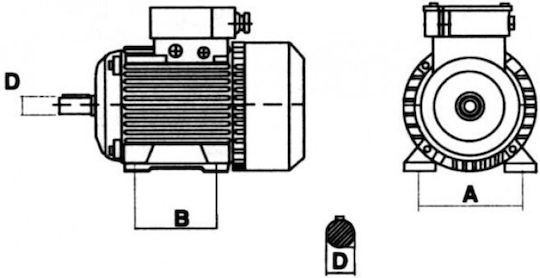 Vemat Dreiphasiger Elektromotor 5,5hp Maximalen Umdrehungen pro Minute 2800rpm mit Keil 400V