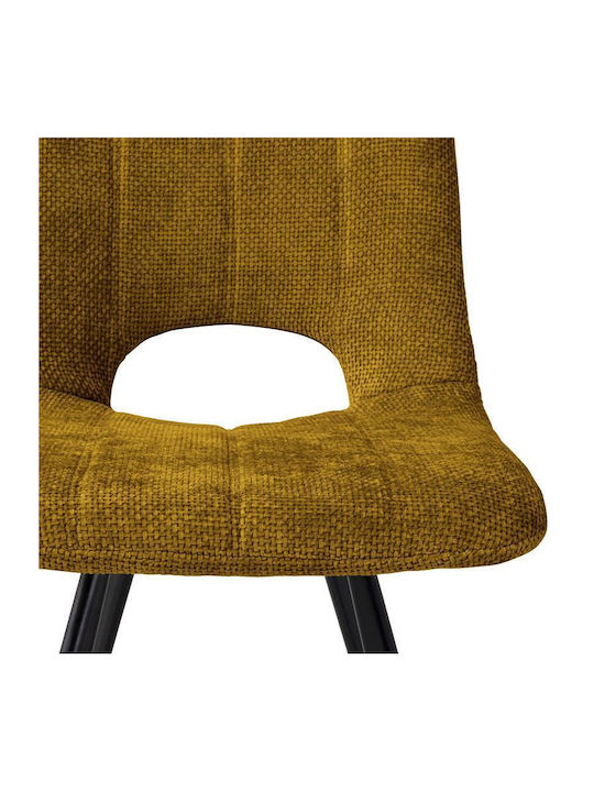 2535 Dining Room Fabric Chair Mustard 57x45x86cm 4pcs