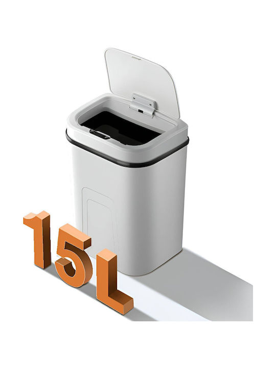 Mozos Office Waste Bin Ljt02-White Automatic Sensor 15L