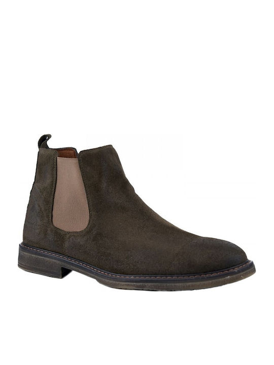 Leder Grün Chelsea Stiefeletten