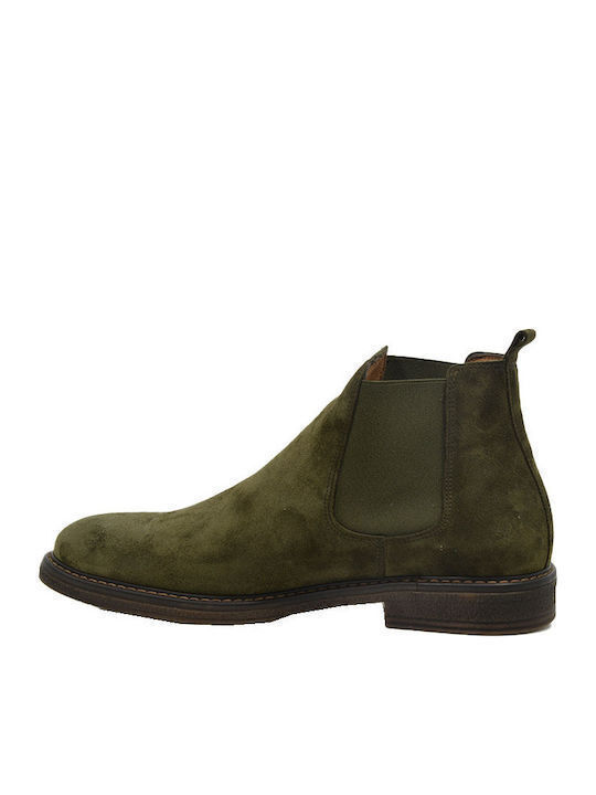 Leder Grün Chelsea Stiefeletten