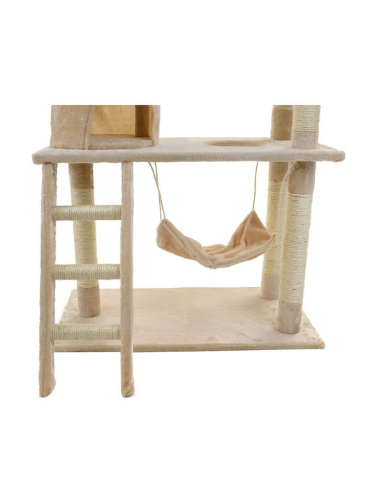 Funfit Scratching Post Cat Trees Beige 5 levels Height 140cm