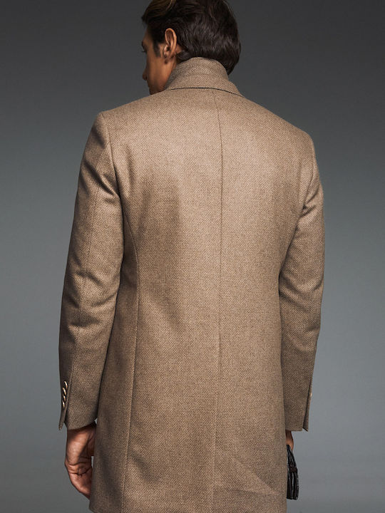 Herren Mantel Beige-brown