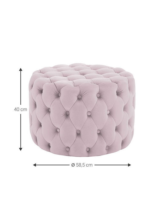 Living Room Stool Upholstered with Velvet Chromieroz Pink 58.5x58.5x40cm
